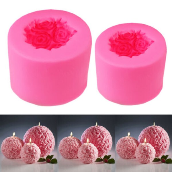 Rose Flower Ball Mold / DIY 3D Mold / Dekorasjon L