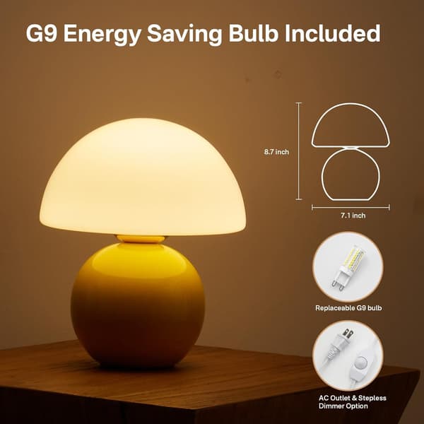 Sopplampe Bordlampe for Soverom (Gul) yellow