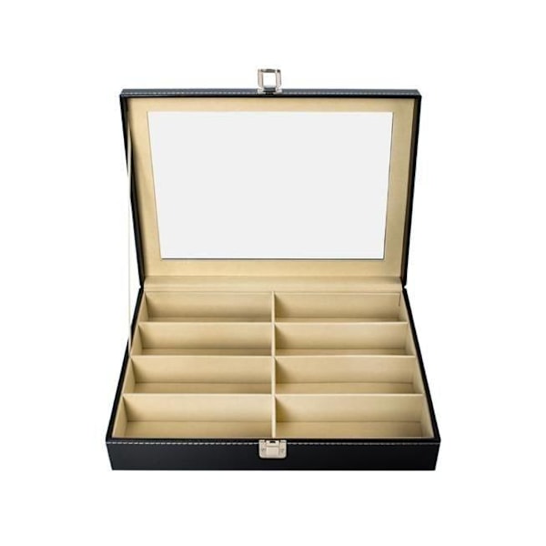 Glasögonbox med 8 fack / Glasögonförvaring - Glasögonförvaring Svart Black Black