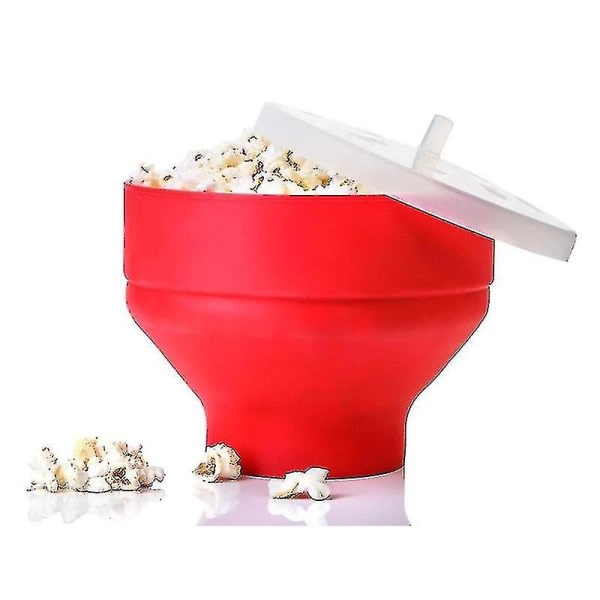 Popcorn Mikroovn Sammenklappelig Køkken DIY Popcorn Bøtteskål Maker med låg