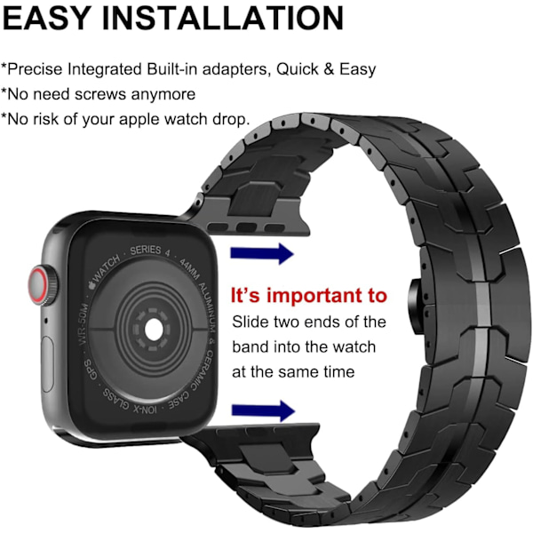 Apple Watch Ultra Miesten Ranneke 49mm 45mm 44mm 42mm Miesten Sarja Metalli Ranneke iWatchille Ruostumattomasta Teräksestä Musta Black 38/40/41mm