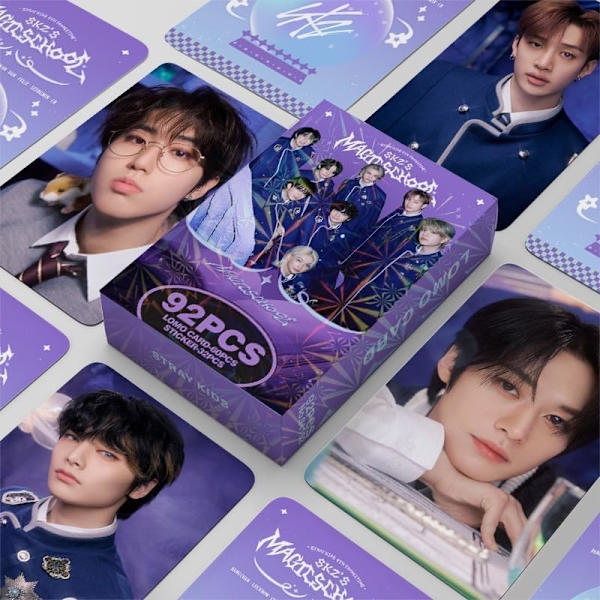 92 st Stray Kids fotokort SKZ'S Magic School Meeting Lomo-kort Stay Hideout nya album 60 kort och 32 klistermärken presentset för fans