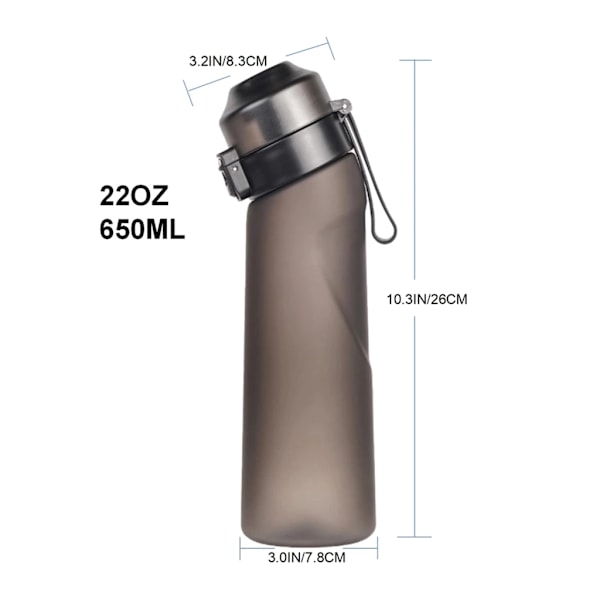 Flavorie-vesipullo pillillä, 650 ml maustettu vesipullo tai makupalot 0.02 E