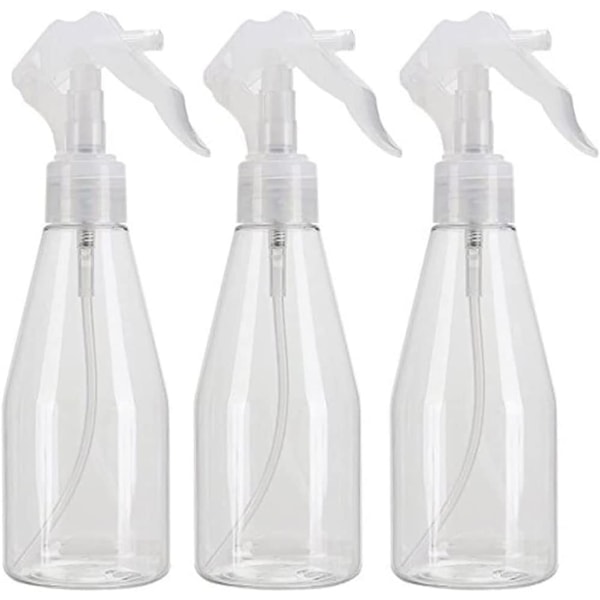 Bärbar plastspruta (3 st), sprayflaska växter blommor för trädgård kosmetika 200 ml klar enkel Lifecare påfyllningsbar sprayflaska.