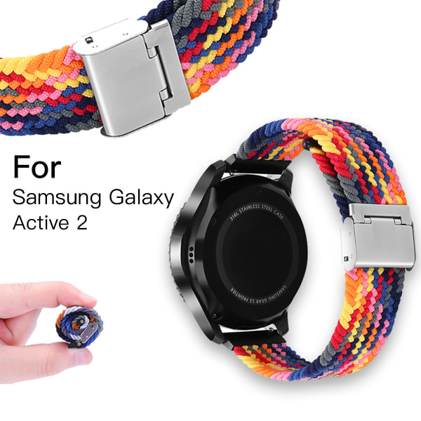 Nylon 20/22 mm hihnasolki Samsung Galaxy Watch Huawei sateenkaarelle rainbow 22mm