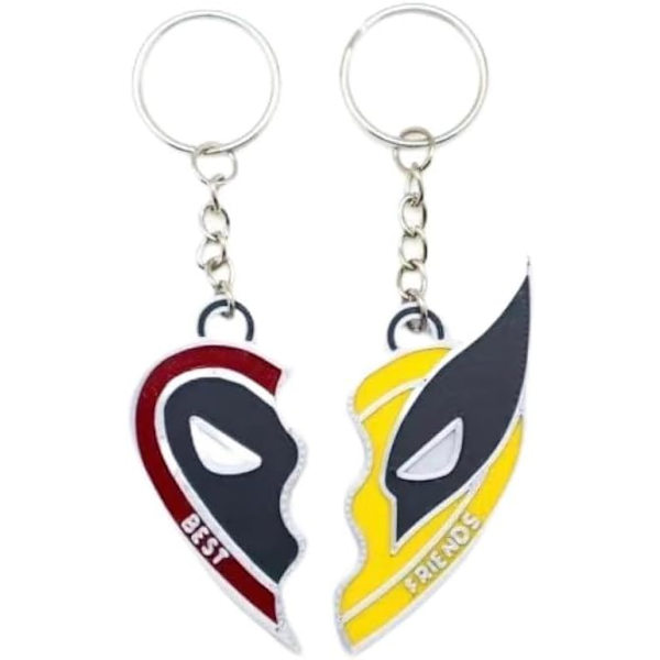 1 pari symboloi veljeyttä ja ystävyyttä, supersankarikoristeet riipussetti Splicing keychain