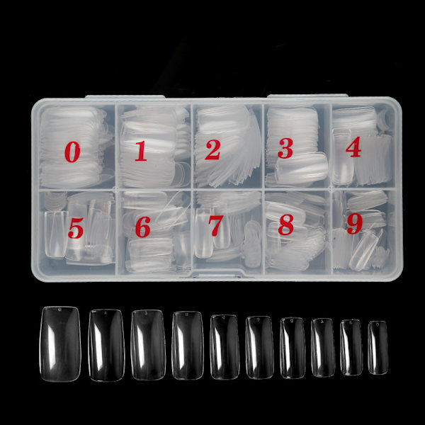 500 stk. Pakket Negle Tip Manicure Fransk Semi-Negle Klæbende Dække Negle Tip Negle Tip Natural Color