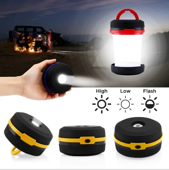 Bærbar 3w LED teltlys campinglys for utendørs camping White