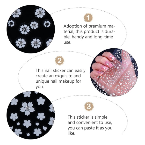 30 ark Vinterklistermærker Holiday Negle Wraps White Flower Nail Stickers Negle Decal Snowflake Nail Stickers (6,4x5,2x0,1cm, beige)