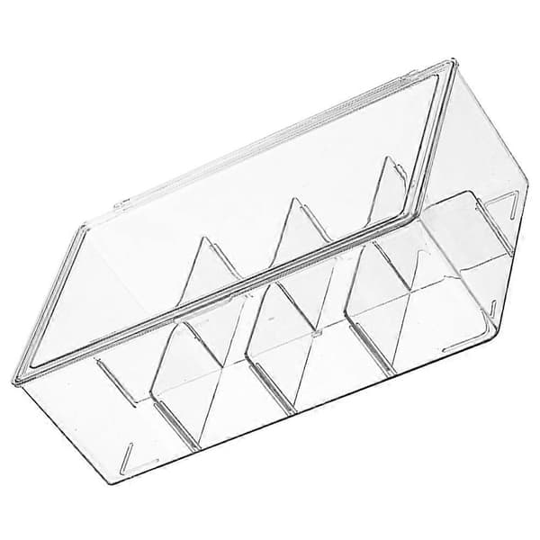 Skrivebordsoppbevaring for teposer, delt transparent teboks, husholdningsoppbevaring for kaffe