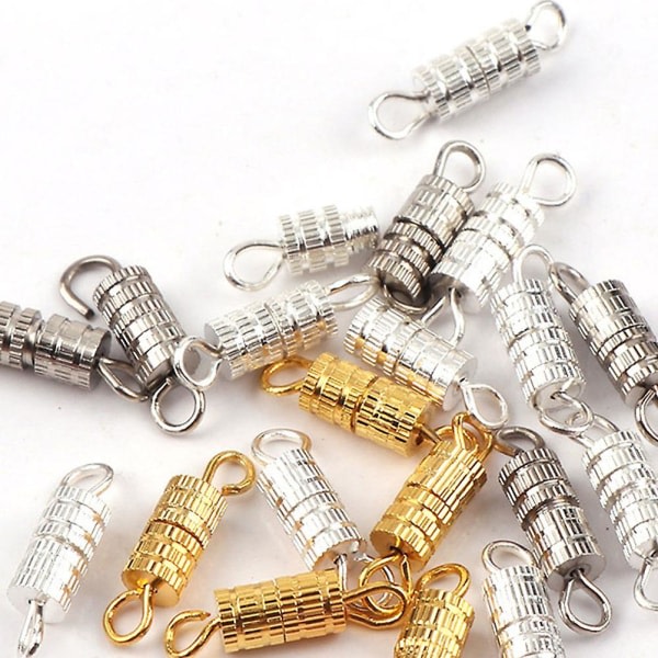 tasker 100 stk smykker spænder tønde Skrue type Spænde til halskæde Armbånd Kæde DIY smykker Tilbehør Kobberskruer Bindespænde (14x4mm