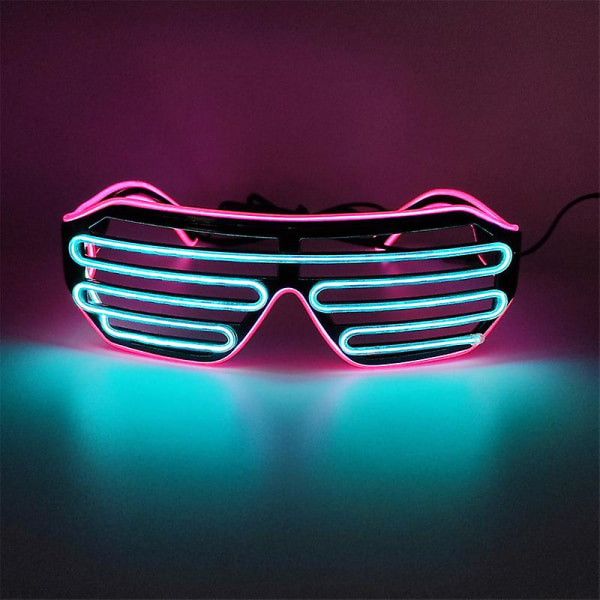 To-farve persienner lysende briller, led briller, trådløse koldt lys briller