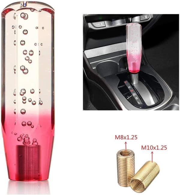 Universal Manuel Gearskifte Pink Krystal Boble Gearknop Hvid 10 cm