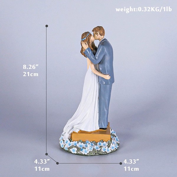 Bryllupskake Topper Bryllupsdekorasjoner Brud og Brudgom Figurer Morsom Bryllupspar Statue (d-4)