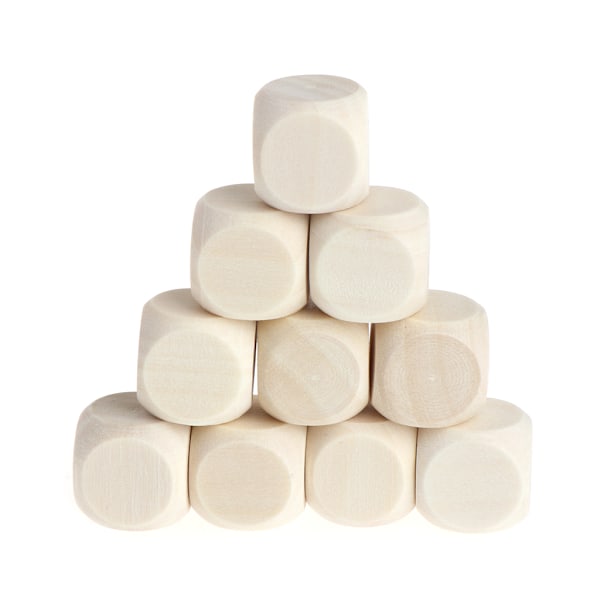 10 stk./pakke Træterninger 6-sidede terninger (10 mm 12 mm 14 mm 16 mm 18 mm) 0.04 16mm