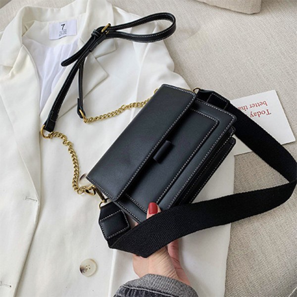 Kontrastfärgade läder crossbody-väskor för kvinnor 2022 Resväska Enkla axelväska Enkla väskor Dam Cross Body Bag