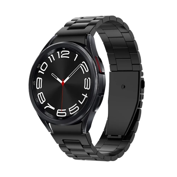 Metalliranneke Samsung Galaxy Watch 6 5 4 40mm 44mm rannekkeeseen One Click Kiinnitys Galaxy Watch 6 Classic 43mm 47mm rannekkeelle black