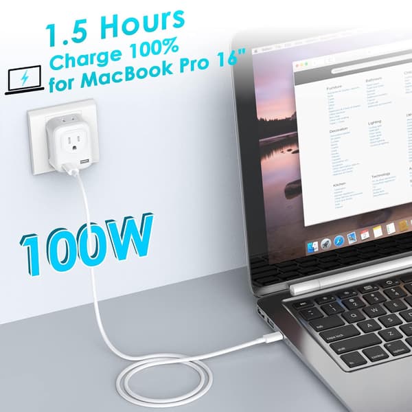 USB C till USB C-kabel, 6FT USB C-laddningskabel 100W snabbladdning Typ C-kabel