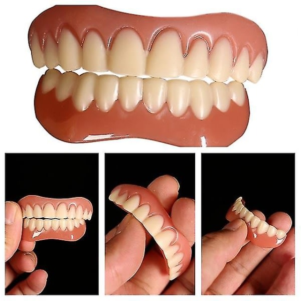 Tandproteser Silikone over- og underfiner Perfect Smile Finer Tandproteser Klistermærker Tandproteser Bøjler Behagelige tænder deformitet Øvre tænder