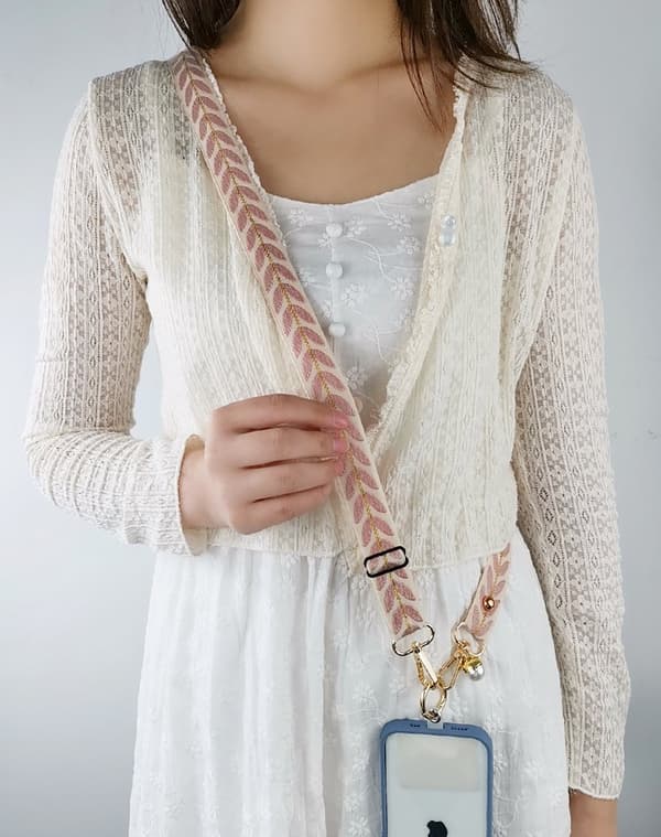 Justerbar telefonstropp – Avtakbar nakkestropp for mobiltelefon, 120 cm, Universal stropp, Brun Bruin