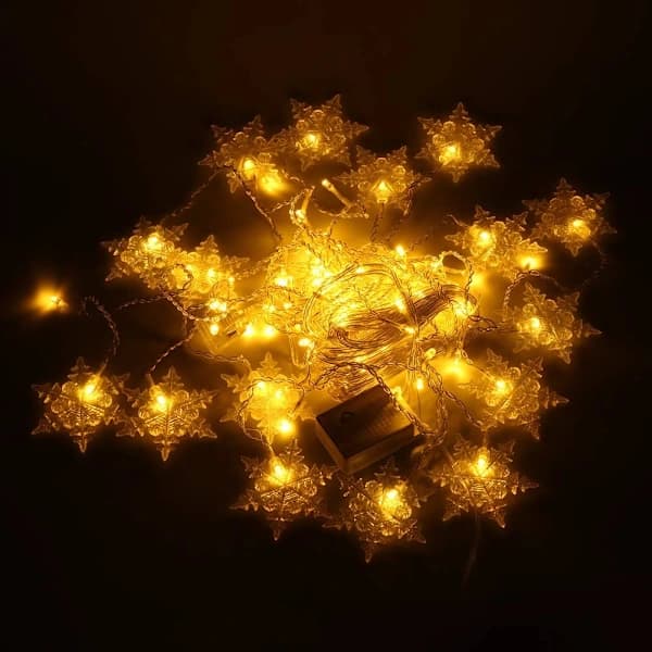Snøfnugg Lysgardin - 3,5M 96 LED Vindusdekorasjon til Jul & Bryllup