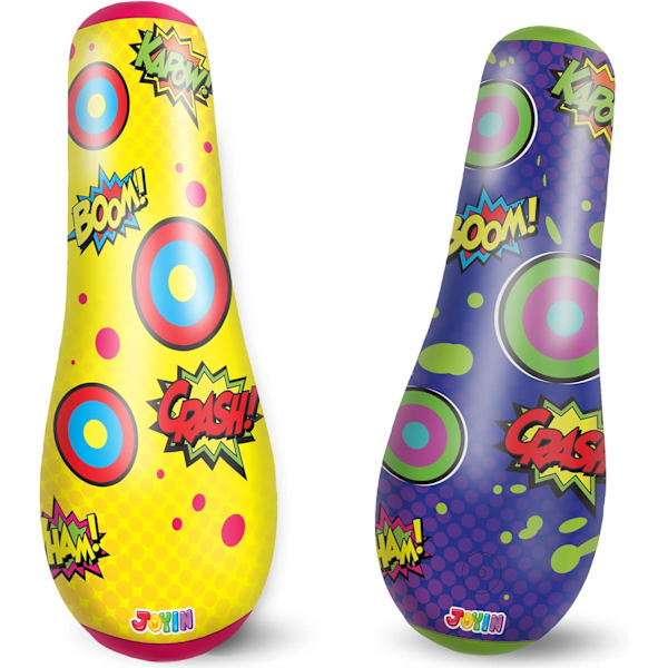 2-pack Uppblåsbar Bopper, 47 tum Barn Punching Bag med Studsande Återgång, Uppblåsbar Punching Bag