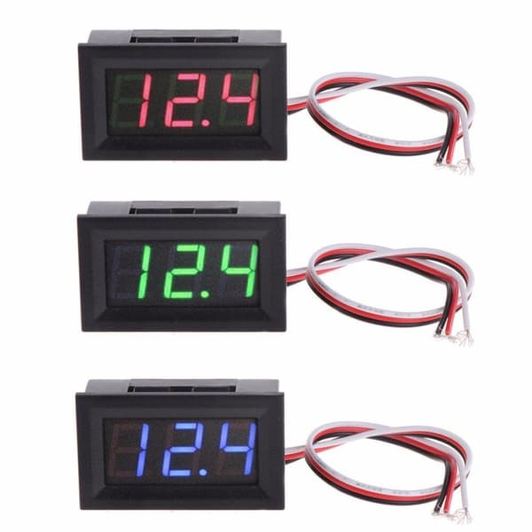 Rødt Digitalt Voltmeter 3.3-30V