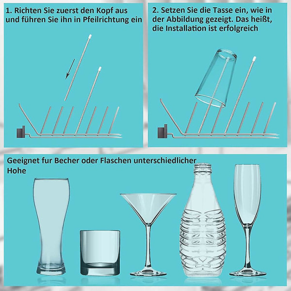 Flaskställ för diskmaskin, läskflaskhållare Ställ in för alla flaskor och glas, för alla Commo