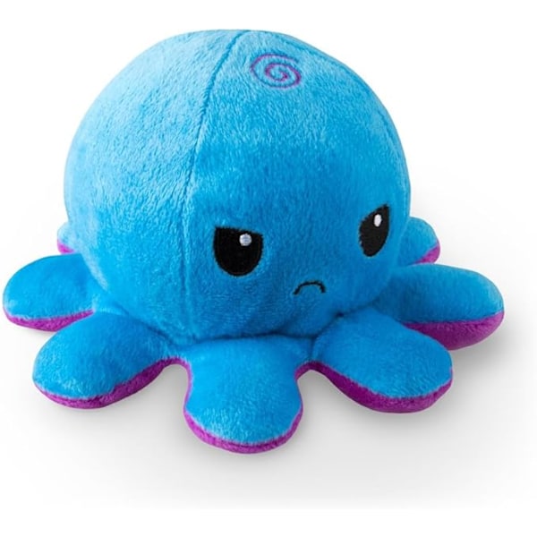 TeeTurtle - Den originale vendbare blæksprutteplys - Lilla + Blå - Søde sensoriske fidget-bamser, der viser dit humør, 10 cm