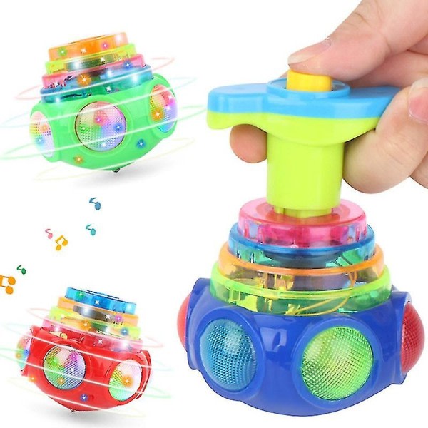 Ny lysende blinkende spinner med musik, LED blinkende UFO spinner, nyhed spinner