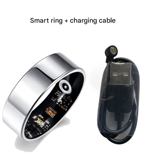 Multifunktionel Smart Ring med Puls-, Blodilt- og Søvnmonitor, Vandtæt Fitness Tracker til Daglig Sundhed Silver No. 5