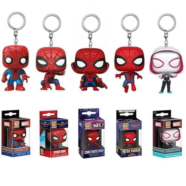 Spider-Man med kappe PVC nøglering vedhæng, samlefigur til fans og taskepynt Standing