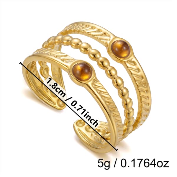 Boho Geometrisk Ring Sæt i Rustfrit Stål, Stabelbar Justerbar Åben Ring til Mænd og Kvinder #1