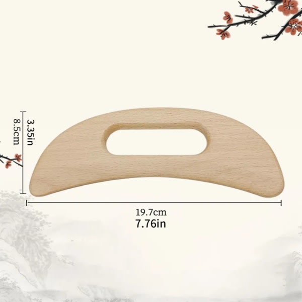 2kpl Puinen Gua Sha Board set Selluliitin vastainen vartaloa muotoileva hierontalaite kahvan takavartalohierontalaitteella