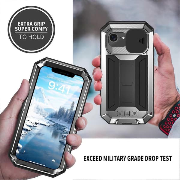 Skjutbart Kamera IP54 Liv Vattentätt Hållare Mobilskal Silver Silver Silver For iPhone 16e