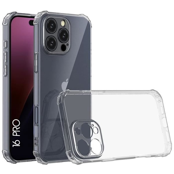 Fodral för iPhone 16 Pro - Silikon Stötsäkert Repskyddande Transparent smala förstärkta hörn Transparent