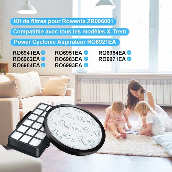 Kompatibelt filter til Rowenta X-Trem Power Cyclonic Støvsuger RO69xx Model RO6984EA RO6941EA RO6963EA RO6921EA RO6971EA RO6993EA Erstatning