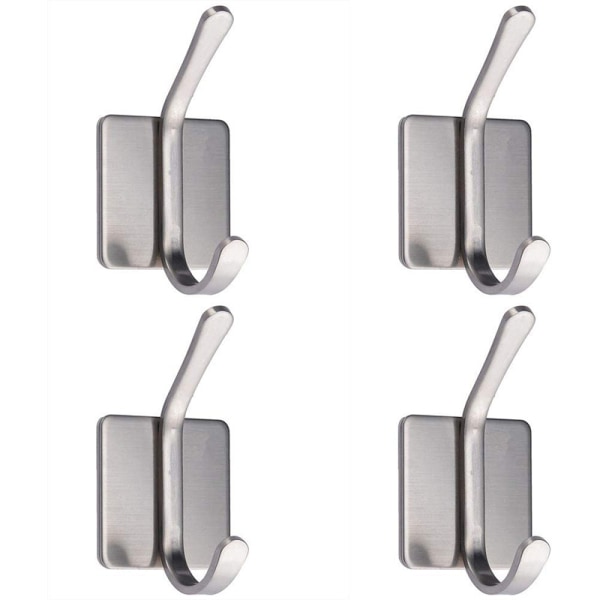 Handdukskrok, självhäftande krokar badrum, självhäftande klädkrok, 4-pack