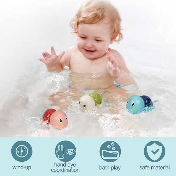 Badelegetøj til småbørn 1-3 år, Søde Skildpadde Badelegetøj til 1 2 år gammel dreng pige gaver, Vand Pool Legetøj til baby småbørn alder 1-4