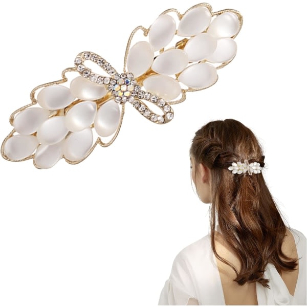 Rhinestone Pearl Hårspænder, Antik Krystal Barrette Sølv Blomst Bladnåle Elegante smykker Hårdekorationer Tilbehør Hovedbeklædning