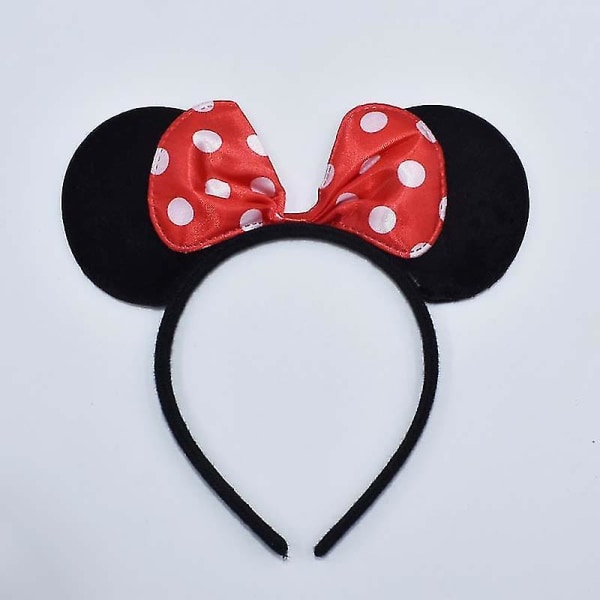 Mickey Ears Hårband Hårtillbehör Mickey Mouse Hårband Minnie Rosett, Röd, 20*19cm