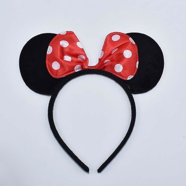 Mickey Ears Pannband Håraccessoarer Musse Pigg Pannband Minnie Bow, Röd, 20*19cm