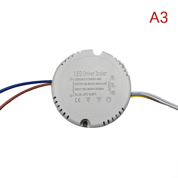 LED-driver for takbelysning, strømforsyning AC176-265V 8 to 24W 2color