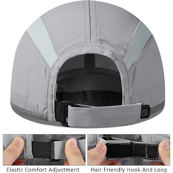 Reflekterende Sammenfoldelig Udendørs Hat Ustruktureret Design UPF 50+ Solbeskyttelse Sportshatte til Kvinder og Mænd Z-FD-RC-632 grey