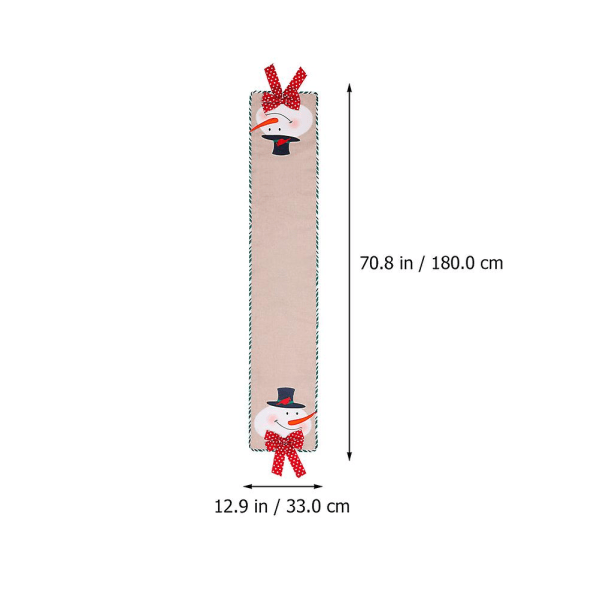 Creative Christmas Snowman Bordløper Holiday Bordløper for spisestuen (180X33X1cm, forskjellige farger)