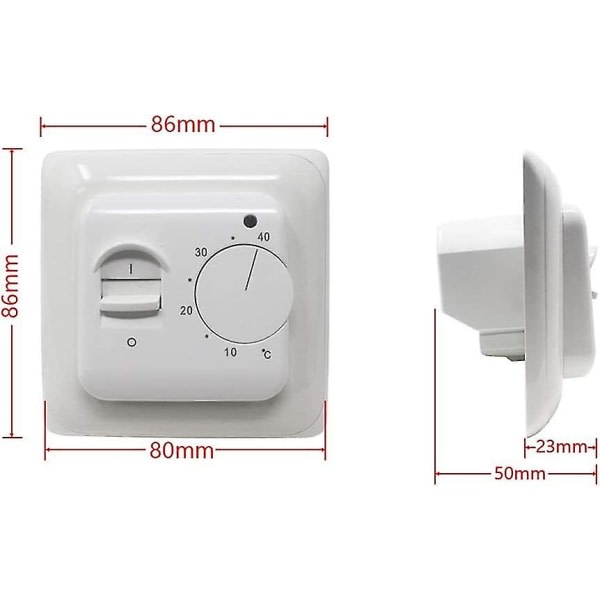 Manuel gulvvarmetermostat 220v 16a, elektrisk gulvvarmestyring Mekanisk rumtermostat med gulvsensor Probe1st