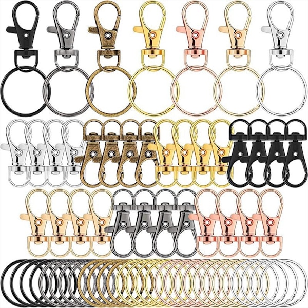 140 kpl Avaimenperät Karabiner Avaimenperä Snap Hook Hummerlukko Avaimenperä Clip Avaimenperä Avaimenperälle
