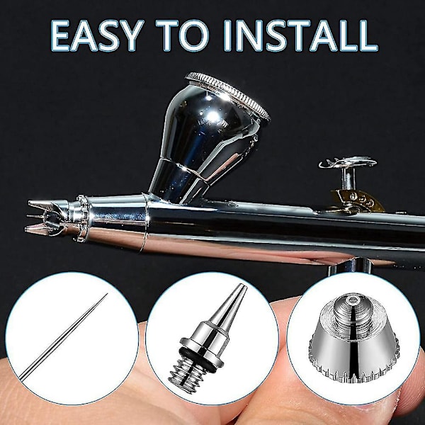 21 osaa Airbrush-korkki Airbrush-neulan vaihto-osat Airbrush-neulat Airbrush-puhdistus