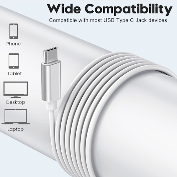USB-C Hörlurar för Samsung Galaxy S23 Ultra S22 S21 FE S20 A53 A54 USB-C Hörlurar White