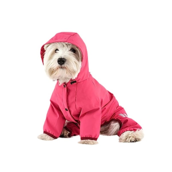Hund Regnkläder Stega In Hund Vindtät Regnrock Fyra Säsonger Husdjurskläder Utomhuspromenader Regnrockar med Reflekterande Ränder 2 2 XL